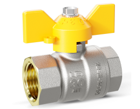 Кран шаровой латунный LD Pride 47.20.B-B.Б (внутр/внутр резьба, бабочка) GAS - фото - 1