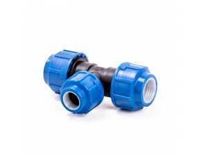 Тройник компрес. для ПЭ труб 32 x 20 x 32 (Lammin) 80/8 - фото - 1