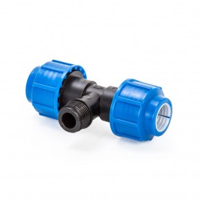 Тройник компрес. для ПЭ труб НР 25 x 3/4