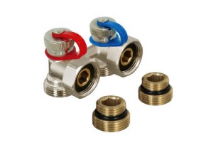 Узел нижнего подключения радиатора угловой 1/2" х 3/4" (Вентильный) - фото - 1