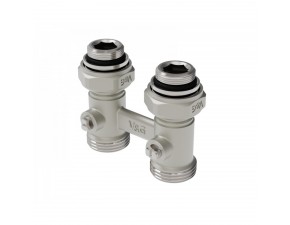 Узел прямой с шаровыми затворами для подключения радиаторов 1/2"Нх3/4 - фото - 1