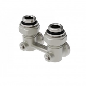 Узел угловой с шаровыми затворами для подключения радиаторов 1/2