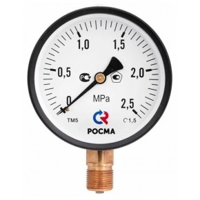 Манометр ТМ-510Р.00 (0-2,5 кгс/см2) М20х1,5 кл.1,5 - фото - 1