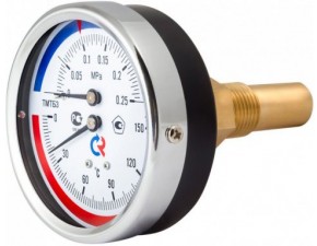 Термоманометр ТМТБ-31Т.1 (0-150*С)(0-6 кгс/см2) L 46мм G1/2, 2,5 - фото - 1