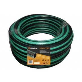 Шланг поливочный ПВХ, трёхслойный армированный 3/4, 15м (зелёный) Вихрь 73/7/2/9 - фото - 3