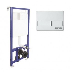 Инсталляция для скрытого монтажа Berges Novum L2 с кнопкой матовый хром - фото - 3