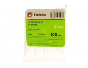 Стяжки нейлоновые КСС 3*80 (б) (100шт) (Fortisflex) - фото - 2