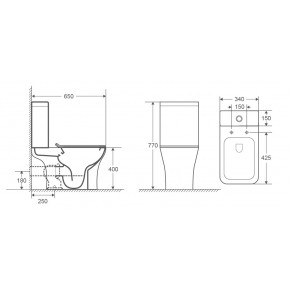 FRETTA SQUARE Унитаз безободковый 650*340*770 с микролифтом - фото - 1
