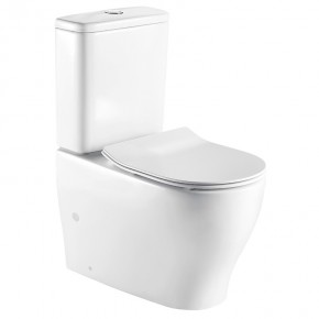 Унитаз напольный Azario Maro 690х385х840 безободковый с бачком и сиденьем микролифт (AZ-2154) - фото - 3