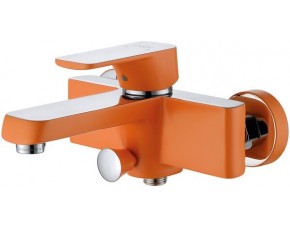 Смеситель для ванны оранжевый+хром - фото - 2