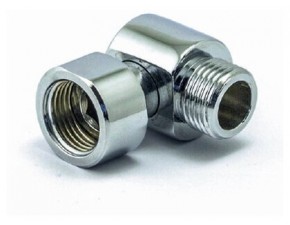 TIM Соеденение угловое с накид.гайкой (хром) 3/4" х 1/2" ш - фото - 1