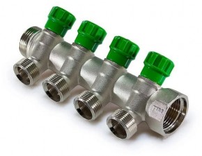 Коллектор регул.под 45* ,4 вых 3/4"г/ш х 1/2"ш (под конус) - фото - 3