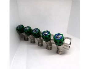 Коллектор регул.под 45* ,5 вых 3/4"г/ш х 1/2"ш (под конус) - фото - 1