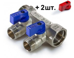 Коллектор никелиров. 2 вых 3/4" х 1/2"ш (под конус) - фото - 1