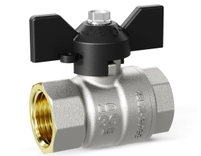 Кран шаровой латунный LD Pride 47.15.B-B.Б (внутр/внутр резьба, бабочка) GAS - фото - 1