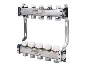 VT.582.EMNX Коллекторный блок из нерж. стали с регул. и баланс. клап-ми 7 вых 1" x 3/4", "евроконус" - фото - 1