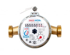 Счетчик воды универсальный ЭКО НОМ-15-110+КЧМ с обратным клапаном - фото - 1