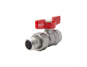 TECE Кран шаровый с отводом вн.нар. Ду 1/2"F x 1/2"M бабочка красная - фото - 1