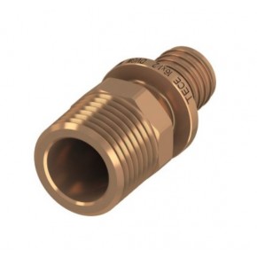 Соединение прямое с ниппелем 16 х 1/2'', бронза - фото - 1