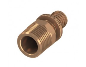 Соединение прямое с ниппелем 16 х 1/2'', бронза - фото - 1