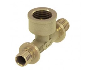 Тройник 90* с внутренней резьбой, 16х1/2"х16, латунь - фото - 1