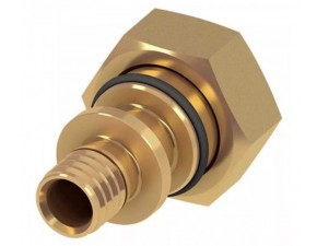 Соединение прямое с накидной гайкой, Евроконус, 16 х 3/4", латунь - фото - 1