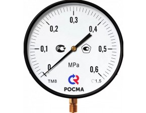 Манометр ТМ-510Р.00.М2 0-6кгс/см2 (исполнение для ЖКХ) М20х1,5 кл.1,5 - фото - 1