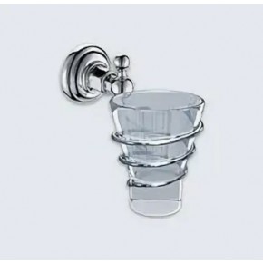 Стакан для ванной с держателем Elghansa PRAKTIC Chrome Accessories PRK-413 стекло, хром - фото - 1
