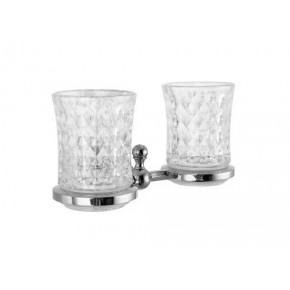 Держатель стаканов двойной, стекло Elghansa PRAKTIC Chrome Accessories PRK-422, хром - фото - 1
