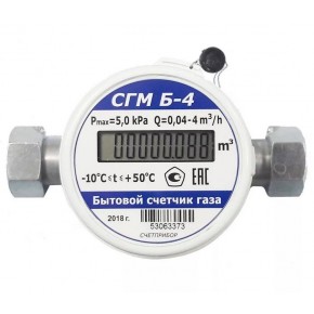 Газовый счетчик СГМ Б-4 ТК малогабаритный - фото - 1