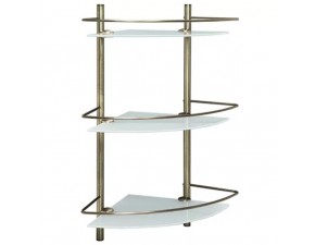 Полка стеклянная угловая ,тройная ,светлая бронза - фото - 1