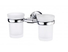 Подстаканник двойной хром К-4028D - фото - 1