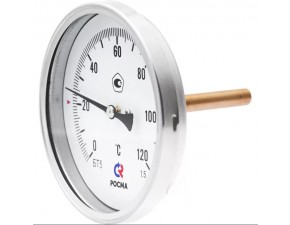 Термометр биметалл. БТ-51.211(-40+60*C)L=64мм Ду100, G1/2, кл.т.1,5 - фото - 1