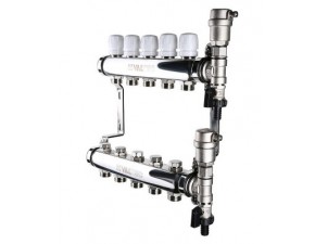 Коллекторная группа в сборе нерж.сталь 1"х8 вых. Евроконус 3/4" - фото - 1