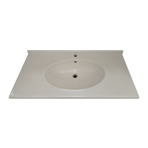 Столешница-раковина 100Briliant белый перламутр(3 отв/искусственный камень) - фото - 1