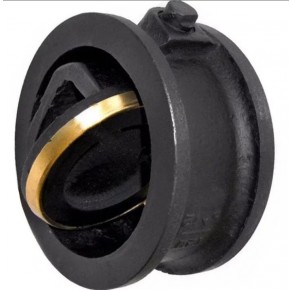 Клапан обратный поворотный межфланцевый чугунный 19ч21бр Ду 100 - фото - 1