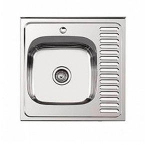 Мойка LEDEME накладная 60х60 тол 0,8 левая ГЛЯНЕЦ - фото - 1