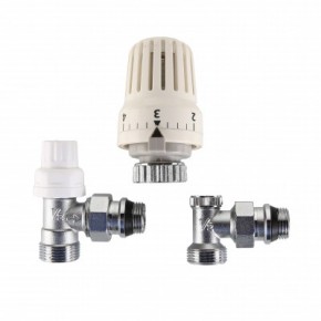 VT.045 Комплект терморегулирующего оборудования для радиатора угловой 1/2